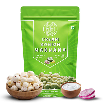Rooted DelightsCream and Onion Makhana - 35gm