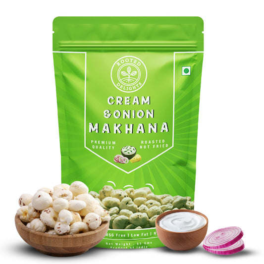 Rooted DelightsCream and Onion Makhana - 35gm