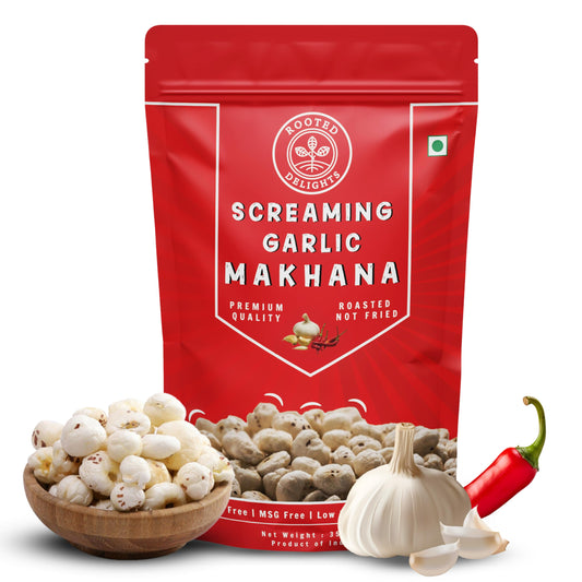 Rooted Delights Screaming Garlic Makhana - 35gm