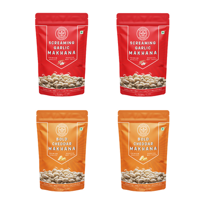 Screaming Garlic & Bold Cheddar Makhana Pack of 4